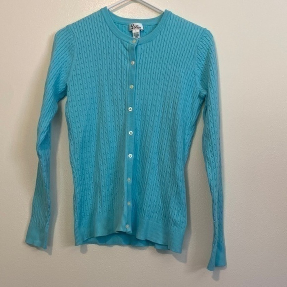 Lilly Pulitzer full button down cardigan cotton blend sweater small